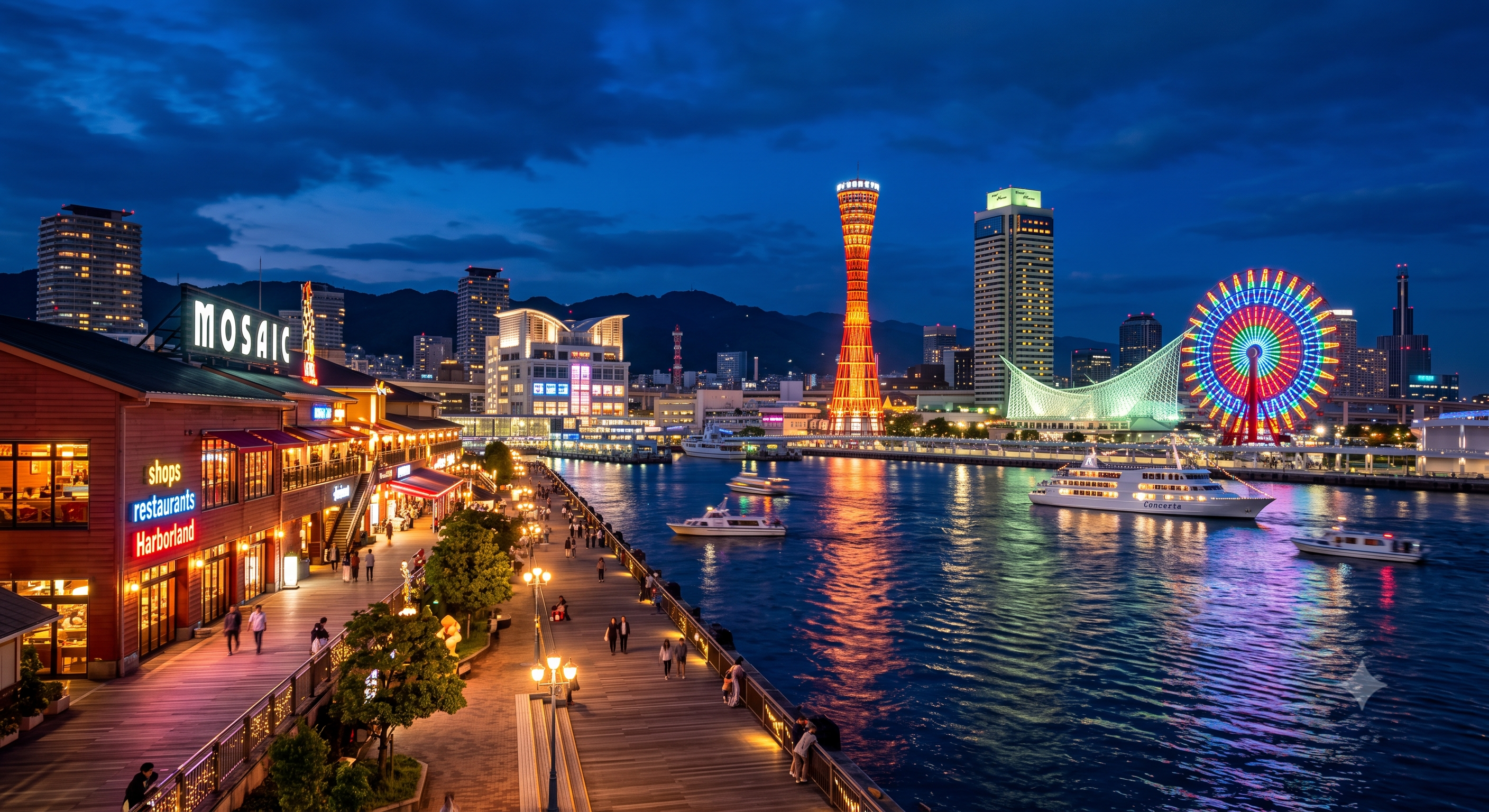 夜圖：神戶摩賽克廣場